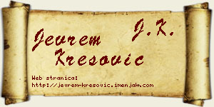 Jevrem Kresović vizit kartica